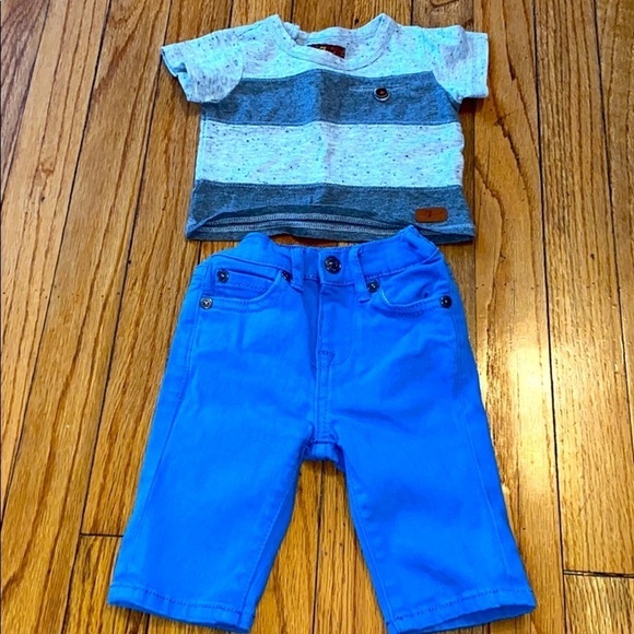 7 for All Mankind Infant Boys T-Shirt and Jeans - Picture 1 of 3